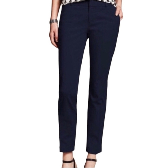 Banana Republic Hampton Fit Blue Ankle Crop Pants 6S - Picture 1 of 8